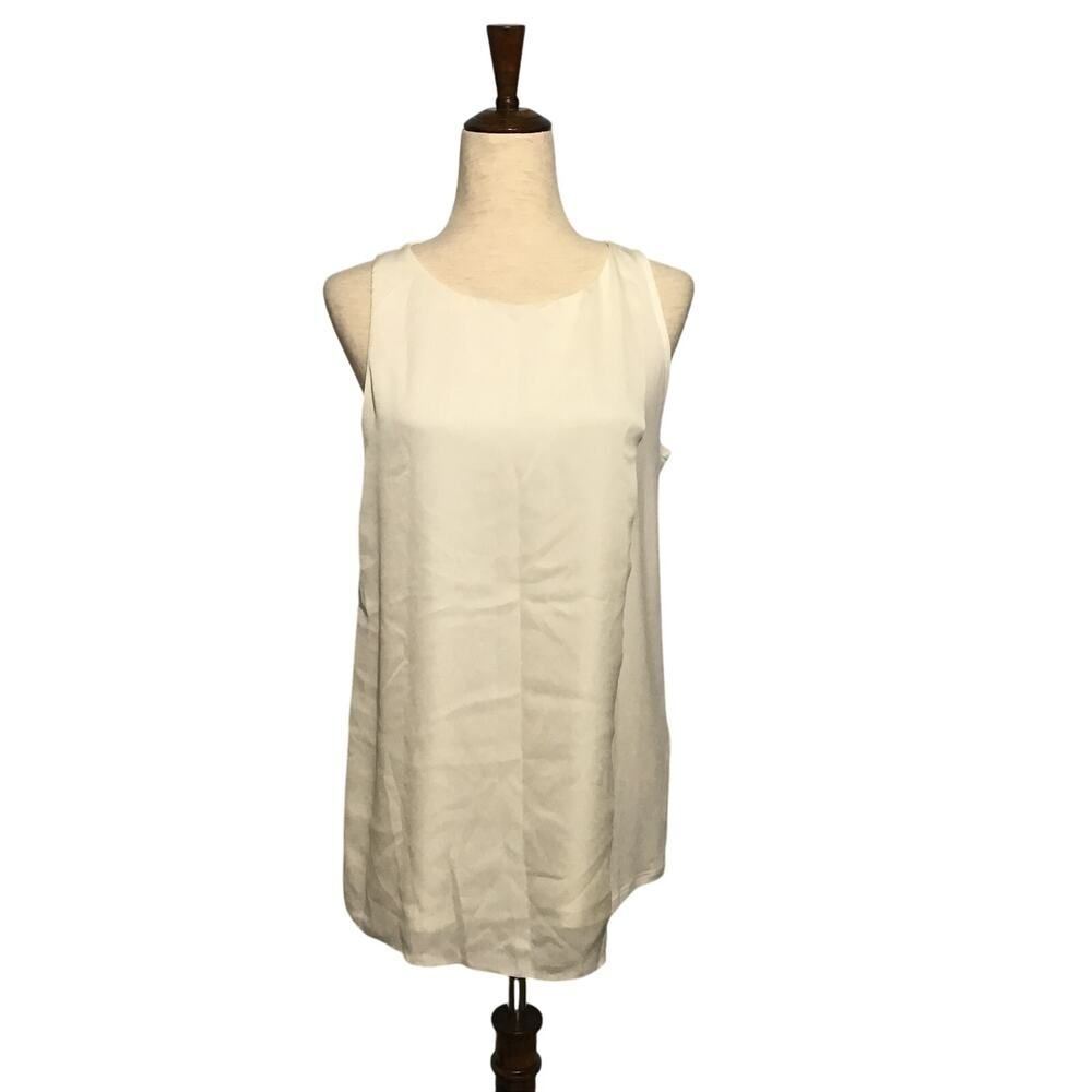 Banana Republic Cream Sheer Sleeveless Tank Top Size SM - Picture 1 of 9